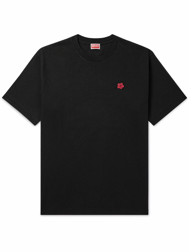 Photo: KENZO - Logo-Appliquéd Cotton-Jersey T-Shirt - Black