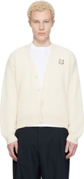 Maison Kitsuné Off-White Fox Head Cotton Ribbed Cardigan
