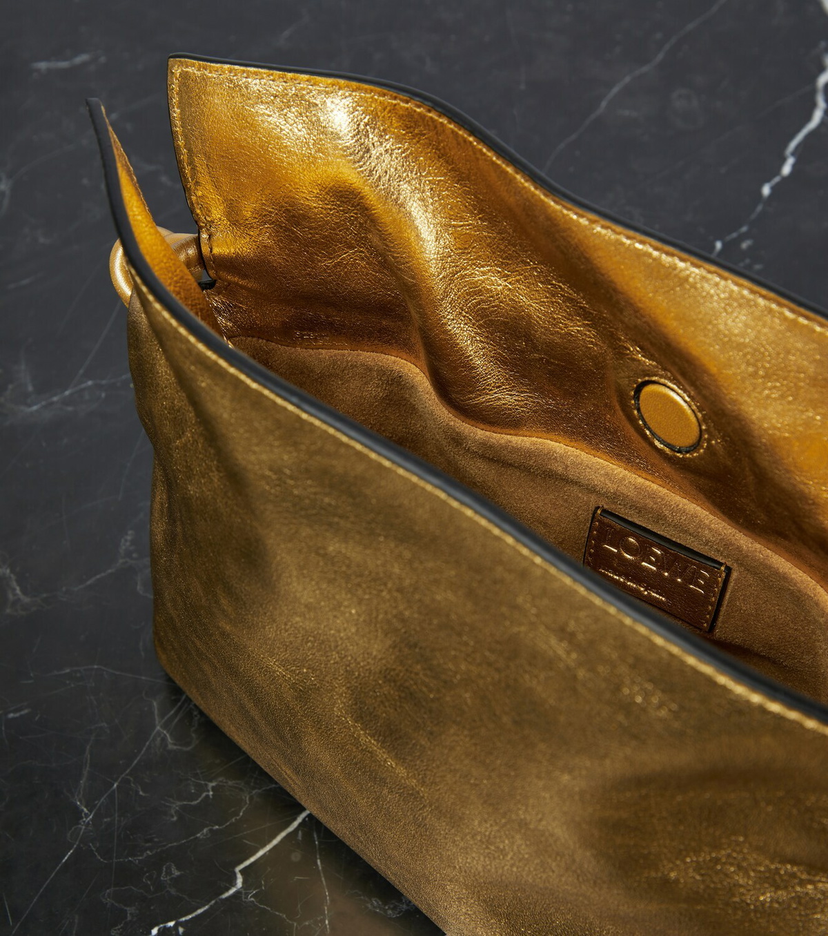 LOEWE ゴールドレザーバッグ Loewe Flamenco leather shoulder bag Loewe