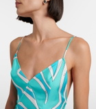 Pucci Labirinto silk satin midi dress
