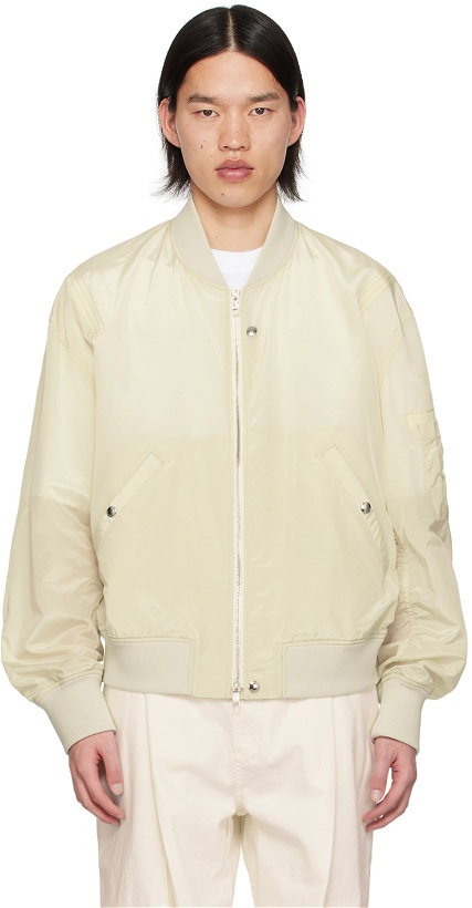 Photo: Wooyoungmi Off-White Crop Bomber Jacket