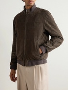 Canali - Suede Bomber Jacket - Brown
