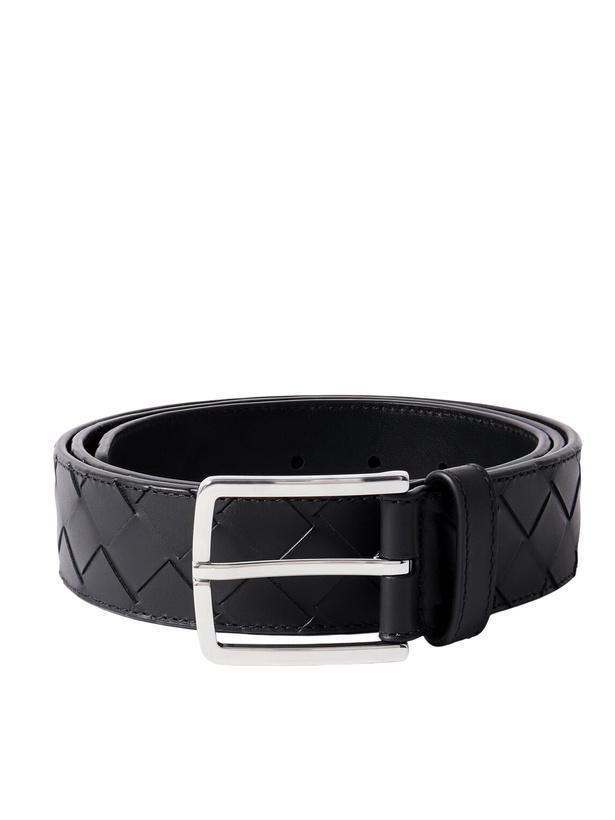 Photo: Bottega Veneta - 3.5cm Intrecciato Leather Belt - Black