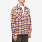 General Admission Men's Nepped Plaid Overshirt in Purple Plaid