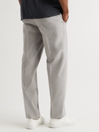 Mr P. - Pleated Stretch Cotton and Cashmere-Blend Moleskin Trousers - Gray