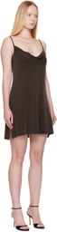 Versace Jeans Couture Brown Cupro Midi Dress