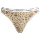Calvin Klein Women's Icon Thong - 3 Pack in Black/White/Animal Mirror Oxford Tan