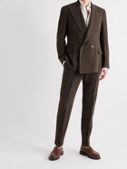 LORO PIANA - Double-Breasted Rain System Linen Suit Jacket - Brown - IT 44