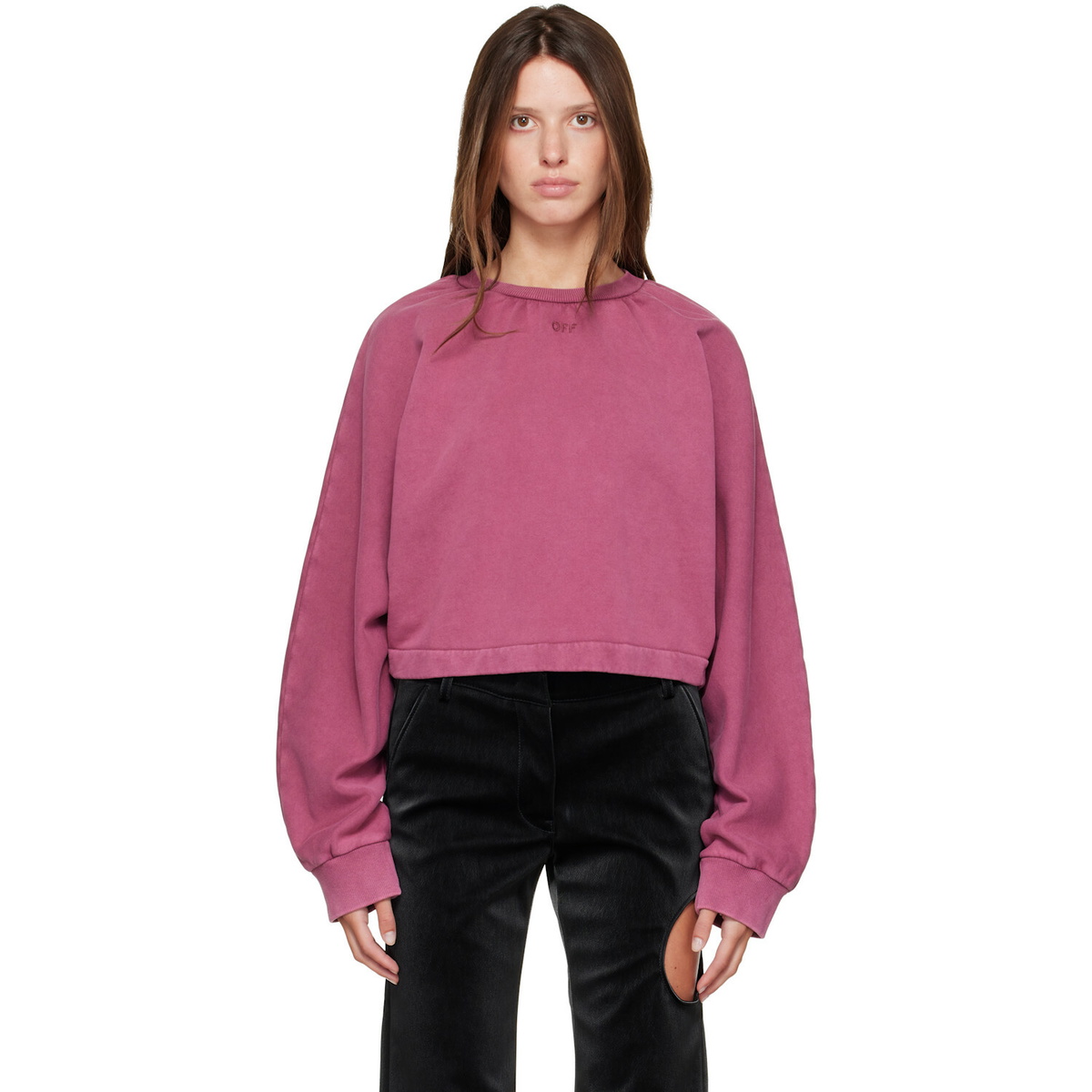 Off-White Pink Off Stamp Balloon Crew Sweatshirt