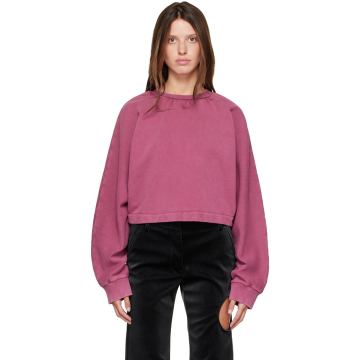 Photo: Off-White Pink Off Stamp Balloon Crew Sweatshirt