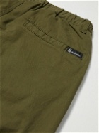 MANASTASH - Flex Climber Wide-Leg Webbing-Trimmed Cotton-Blend Canvas Cargo Trousers - Green