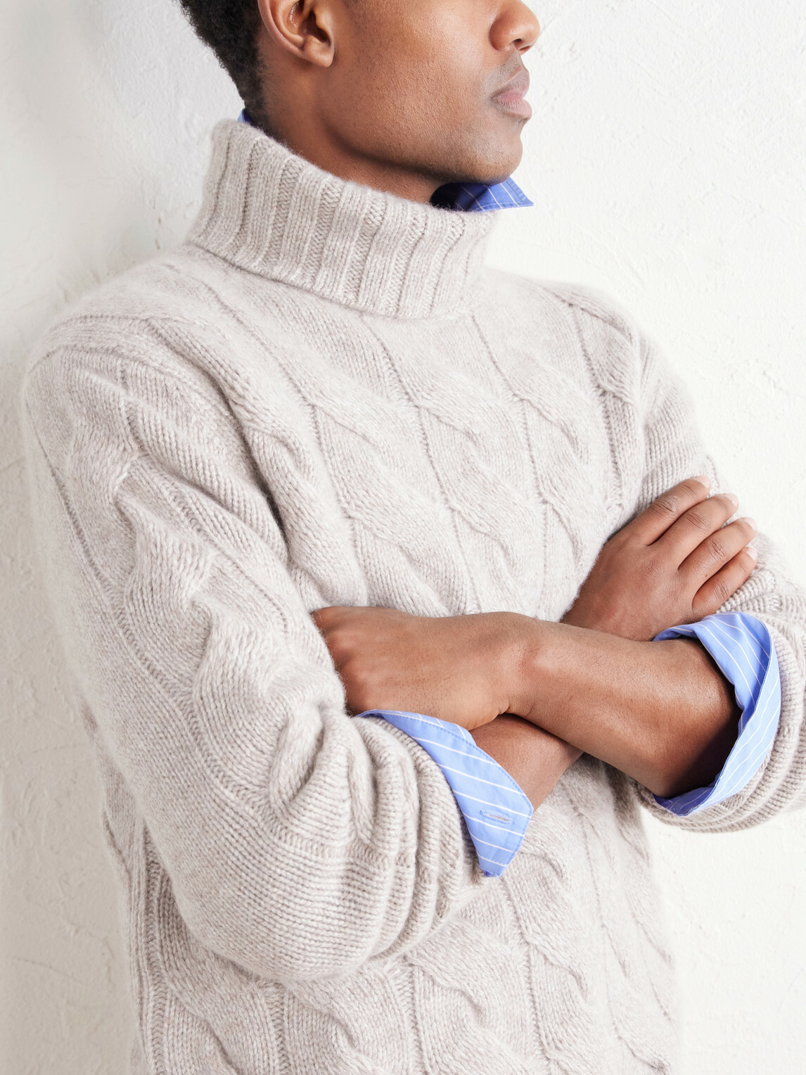 N.PEAL - Cashmere Cable-Knit Rollneck Sweater - Neutrals