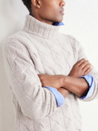 N.PEAL - Cashmere Cable-Knit Rollneck Sweater - Neutrals