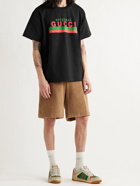 GUCCI - Logo-Print Cotton-Jersey T-Shirt - Black - M