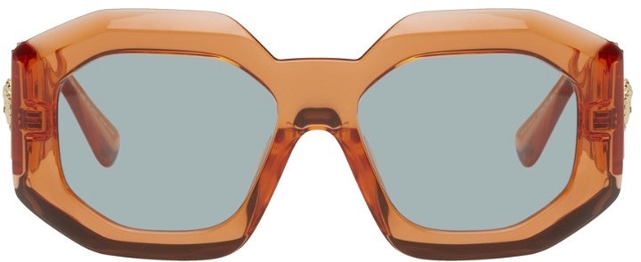 Photo: Versace Orange Maxi Medusa Biggie Sunglasses