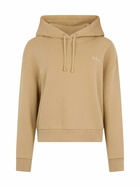 MC2 Saint Barth Woman Beige Fleeced Cotton Hooded Sweatshirt Mindy