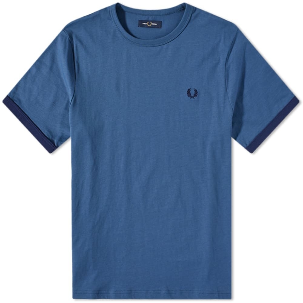 Photo: Fred Perry Men's Authentic Ringer T-Shirt in Midnight Blue