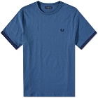 Fred Perry Men's Authentic Ringer T-Shirt in Midnight Blue