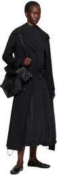 YOHJI YAMAMOTO Black PE Twill R-Volume Midi Skirt