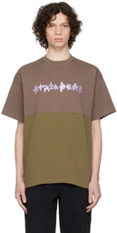 Brain Dead Brown & Khaki Amoeba Football T-Shirt