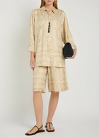 Toteme Logo-monogrammed Silk Shirt Off White