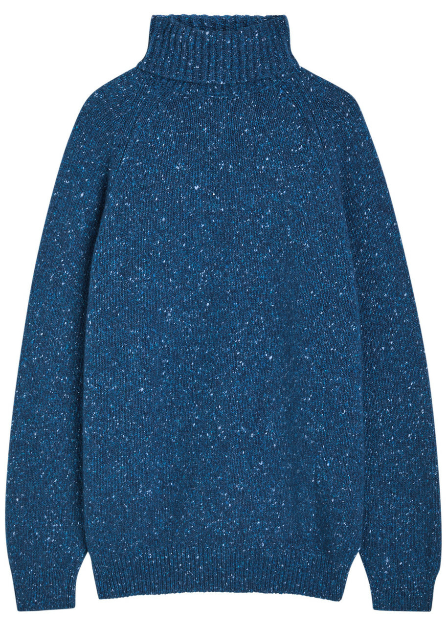 Begg & CO Barrow Roll-neck Cashmere Jumper Blue
