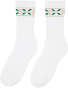 Casablanca White Ribbed Sport Socks