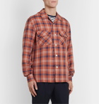 Mr P. - Camp-Collar Checked Tencel Shirt - Orange