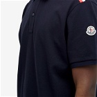 Moncler Men's Tricolor Polo Shirt in Navy