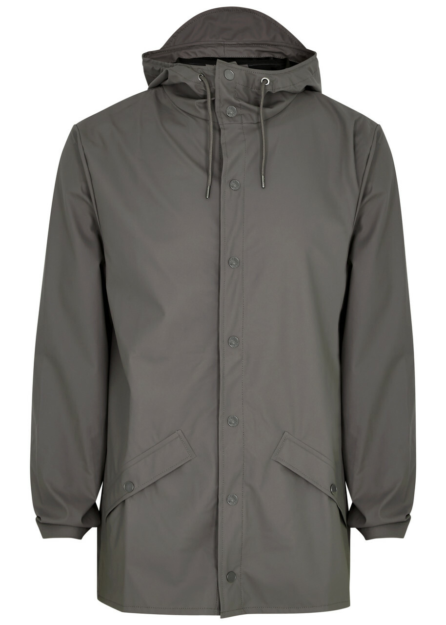 Rains Short Matte Rubberised Raincoat Grey