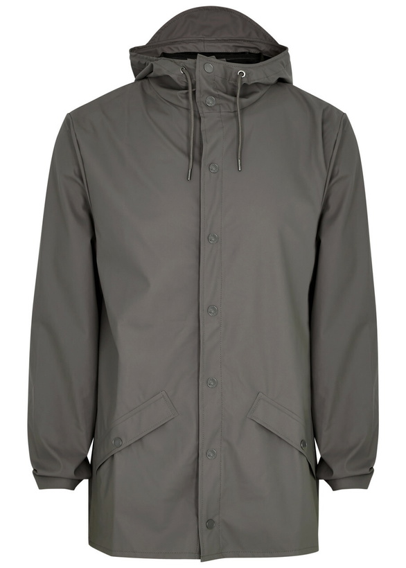 Photo: Rains Short Matte Rubberised Raincoat Grey