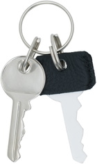 MM6 Maison Margiela Silver & Black Engraved Key Ring