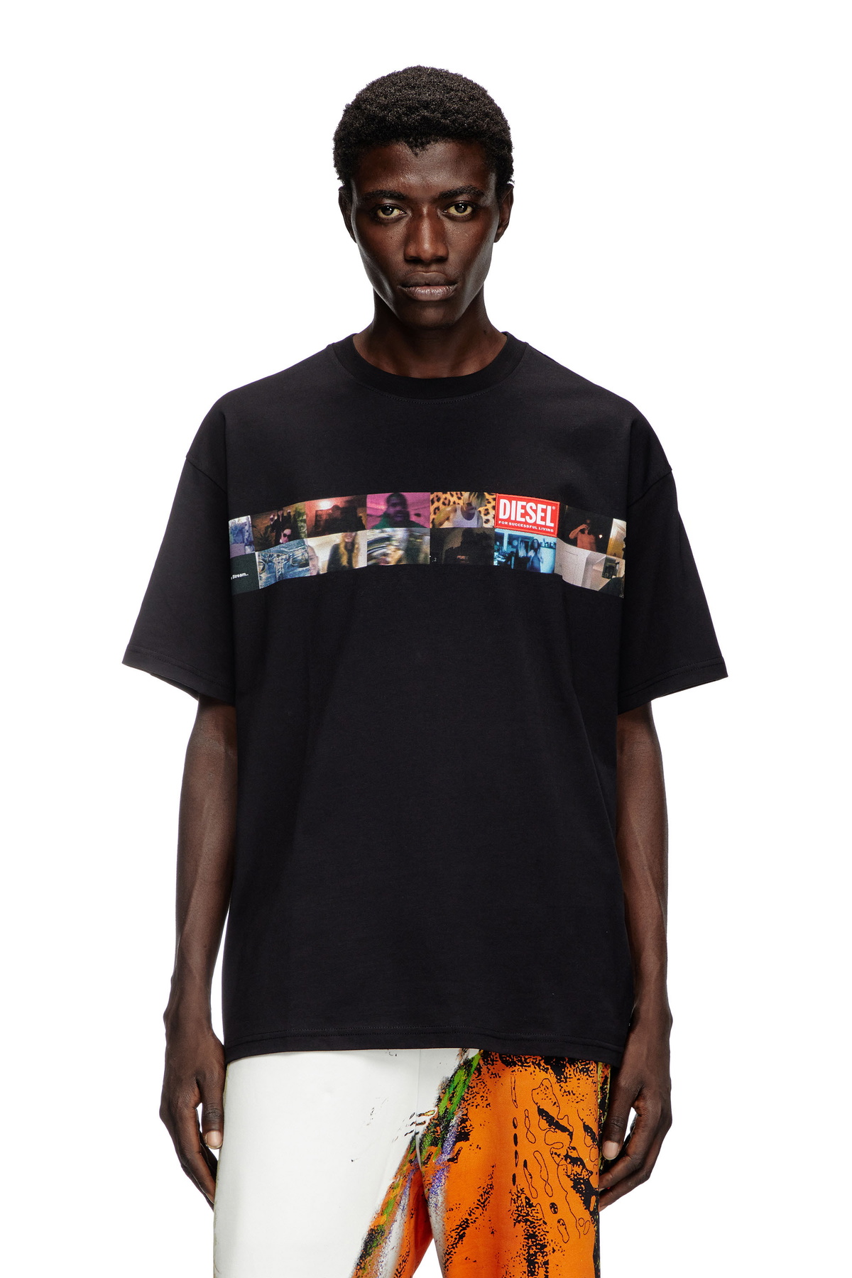 Diesel T-shirt with Livestream print - T-Shirts Mens in Black Diesel