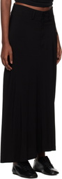 Y's Black U-Left S Cloth Pkt Maxi Skirt