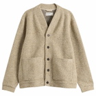 Universal Works Men's Wool Fleece Advance Cardigan in Fawn