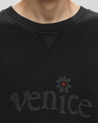 Erl Unisex Venice Crew Neck Premium Fleece Sweatshirt Black - Mens - Sweatshirts