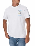 MC2 Saint Barth Man Cotton T-shirt With Snoopy Padel Print And Embroidery| Snoopy Peanuts Special Edition