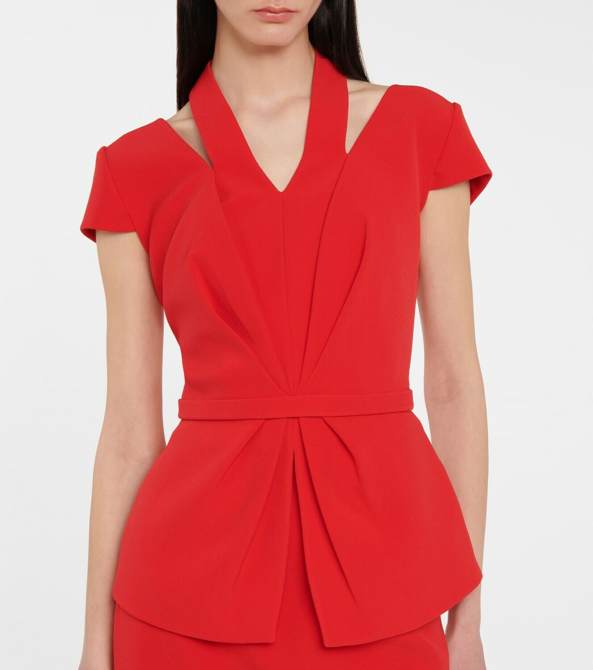 Safiyaa Ramona crêpe halterneck cutout top