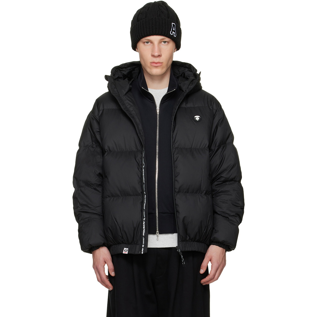 AAPE by A Bathing Ape Black 'AAPENOW' Moonface Down Jacket