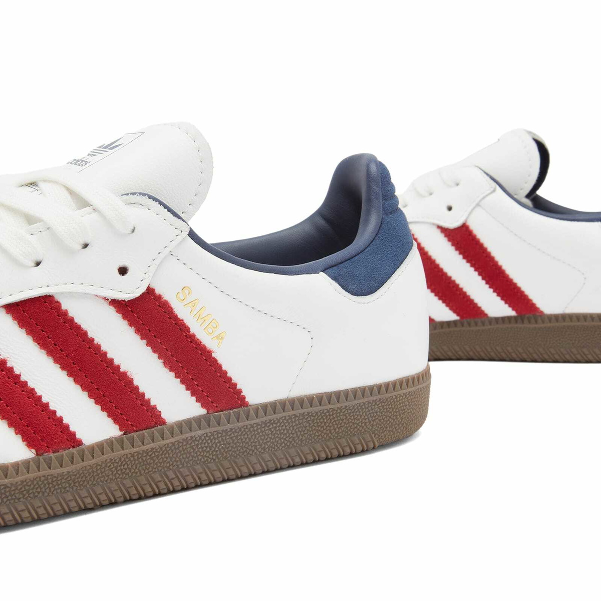 Adidas Samba OG in Core White/Team Victory Red/Night Indigo