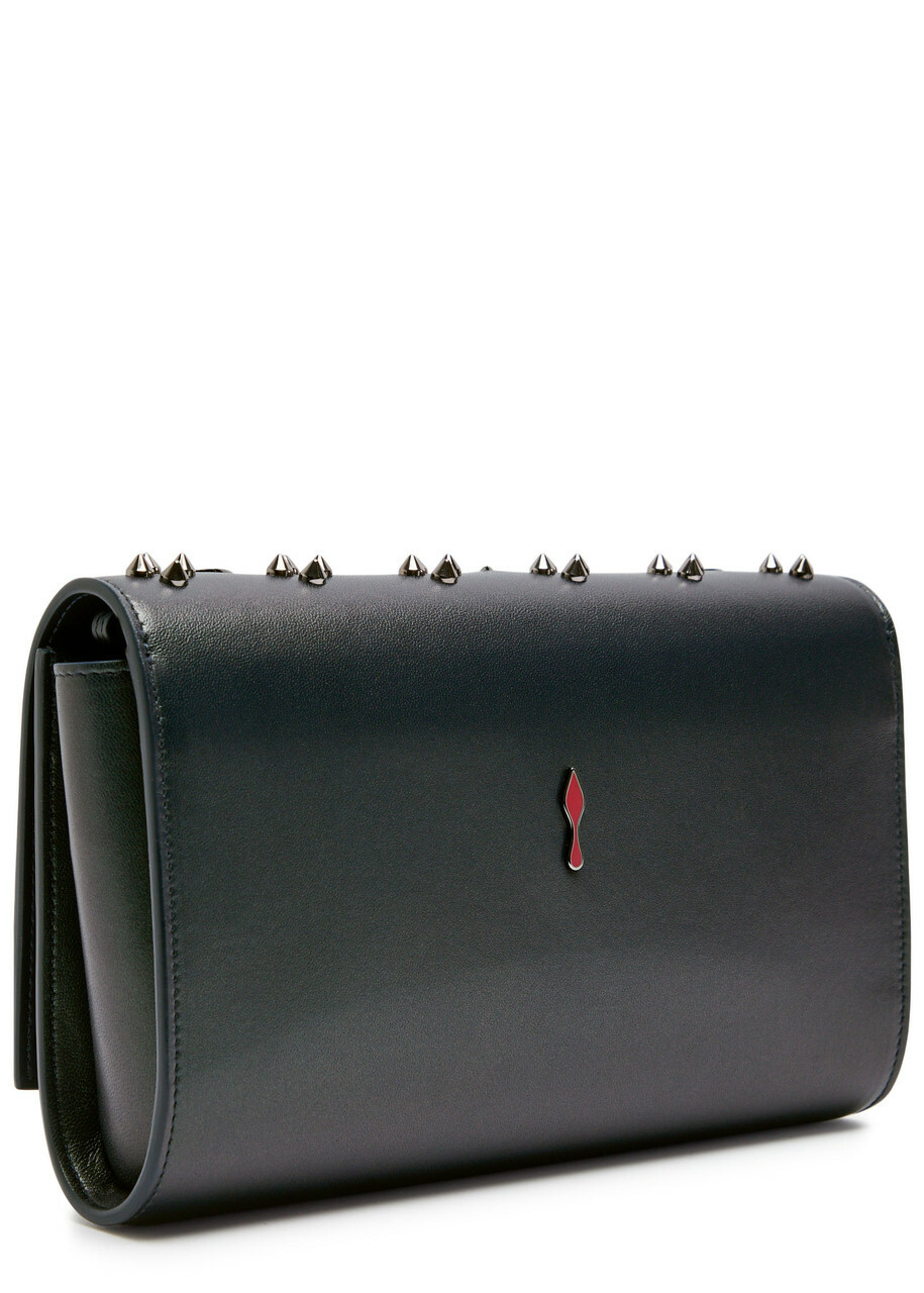 Christian Louboutin Paloma Embellished Leather Clutch - Navy - One Size