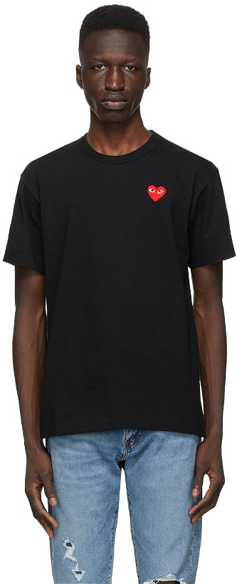 Photo: COMME des GARÇONS PLAY Black & Red Heart Patch T-Shirt