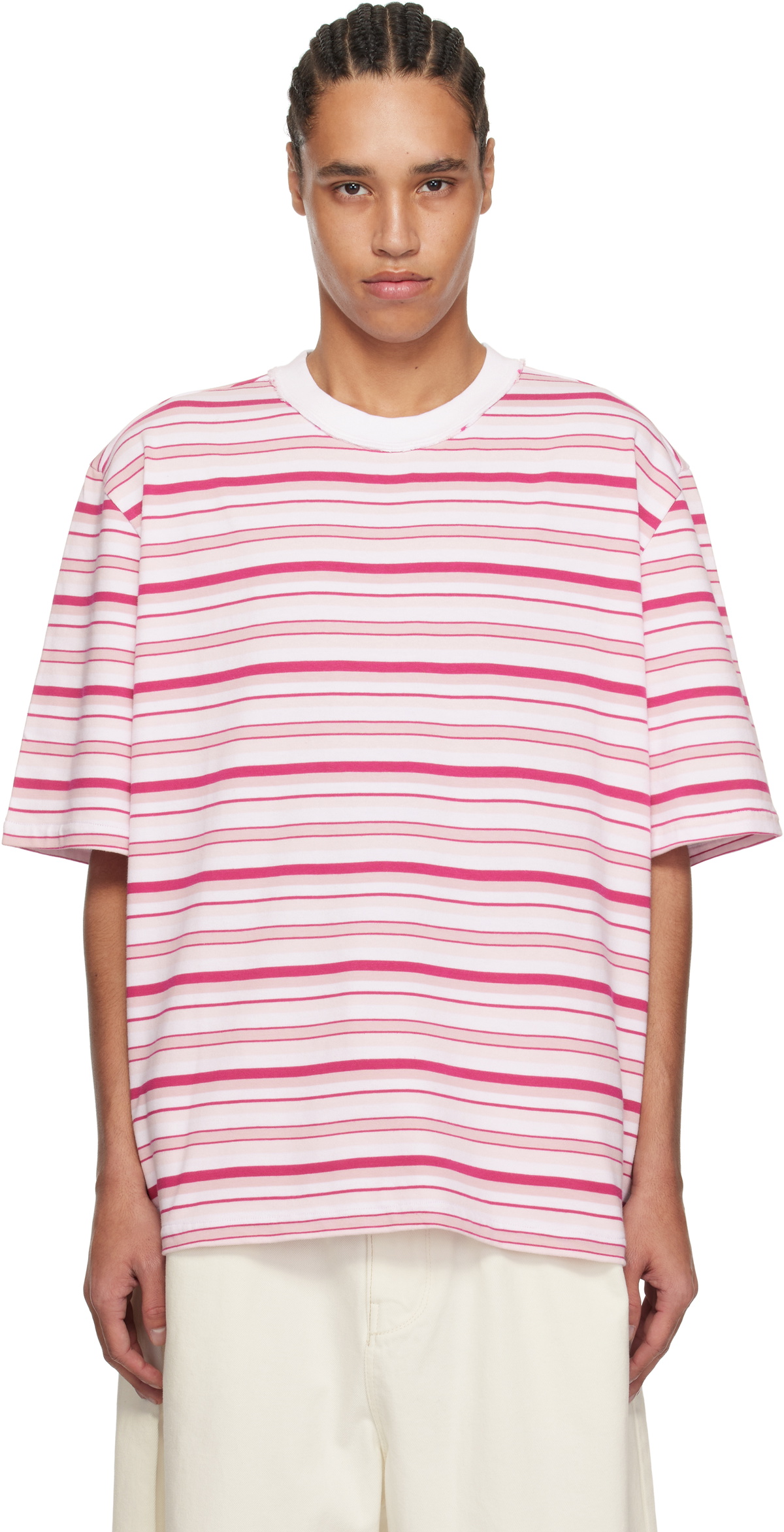 Camiel Fortgens Pink & White Big Heavy Jersey T-shirt