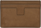 TOM FORD Brown Nubuck 'T Line' Classic Card Holder