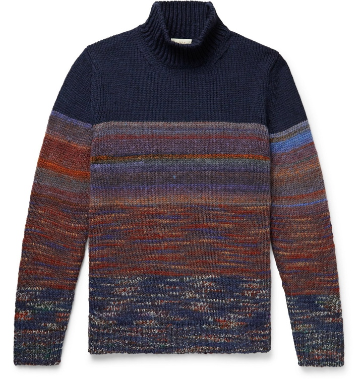 Photo: Altea - Space-Dyed Knitted Rollneck Sweater - Blue