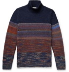 Altea - Space-Dyed Knitted Rollneck Sweater - Blue