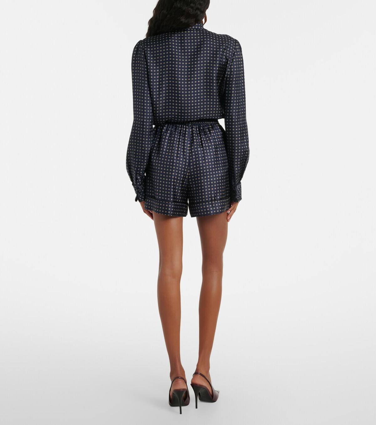 Saint Laurent Printed silk shorts