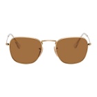 Ray-Ban Gold and Brown Frank Legend Sunglasses