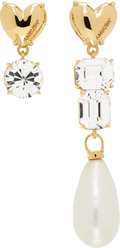 Photo: AMBUSH Gold Pearl Mix Earrings