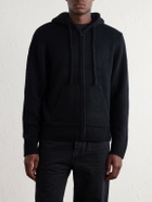 James Perse - Ribbed Cashmere Zip-Up Hoodie - Black